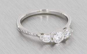 Diamond Trilogy Ring with Diamond-Set Shoulders - Portfolio