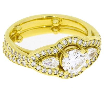 Diamond Encrusted Trilogy Engagement Ring – Portfolio
