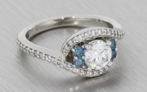 Blue Diamond Bypass Swirl Ring - Portfolio
