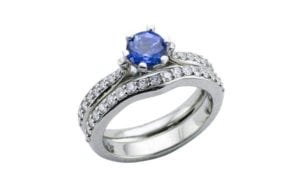 Engagement ring set Sapphire Solitaire - Portfolio