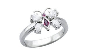 Platinum diamond and ruby butterfly engagement ring - Ring of the Week - Portfolio