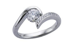 Entwined diamond single twist engagement ring set - Portfolio