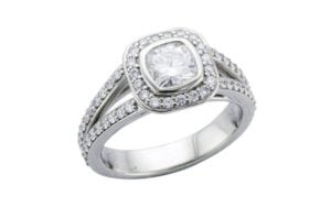 Custom palladium cushion diamond halo ring - Ring of the Week - Portfolio
