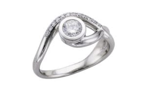 Asymmetric bezel set engagement ring - Portfolio