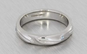 Organic Sculptural Engagement Ring Band With Swiss Blue Topaz Stones - Portfolio