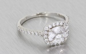cushion cut diamond halo ring - Portfolio