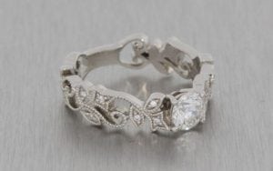 Art Deco Inspired Floral Engagement Ring - Portfolio