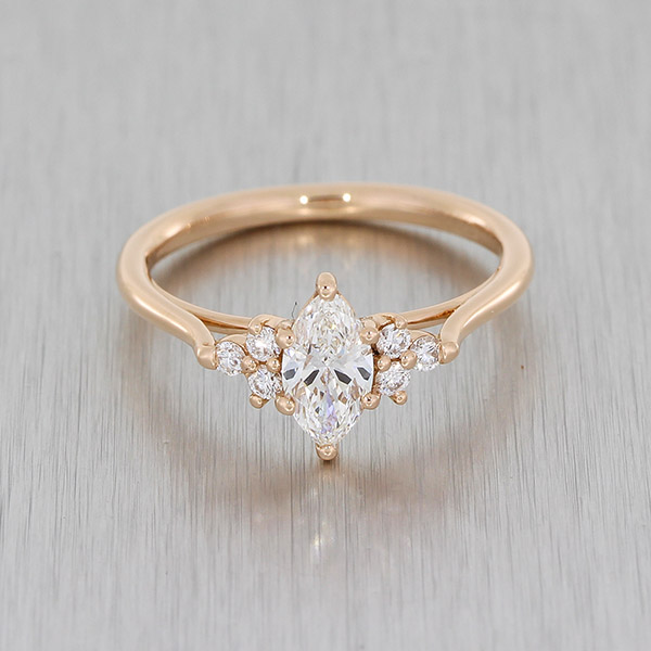 Showroom of Unique micro setting cluster diamond ring in 18 kt yellow gold  | Jewelxy - 204022