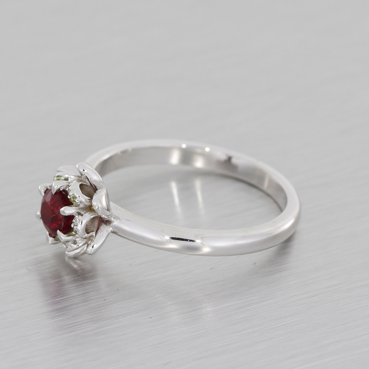 Buy Duet Ruby Diamond Ring 18 KT yellow gold (3.57 gm). | Online By Giriraj  Jewellers